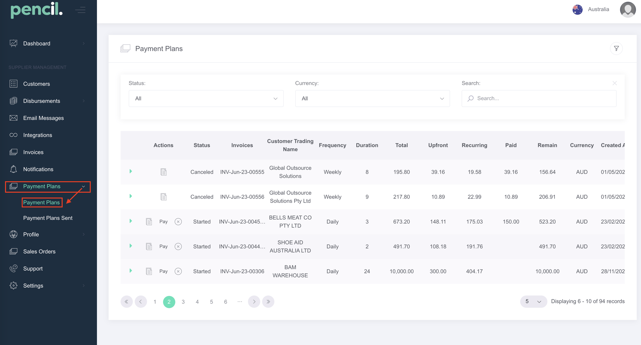 How to change the next payment date to customer's payment plan?