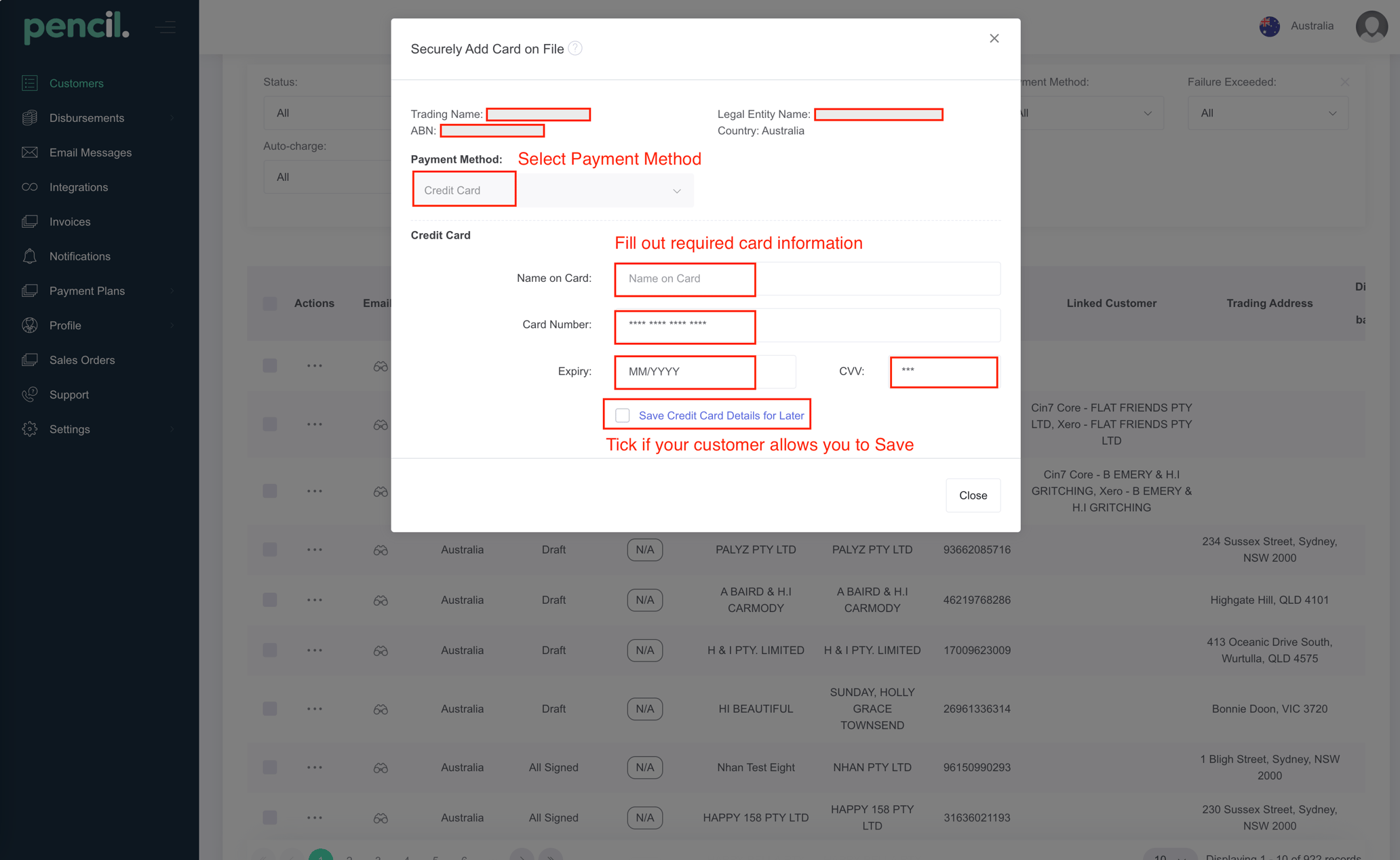 How to update the Credit Card details for the same customer Trading ...