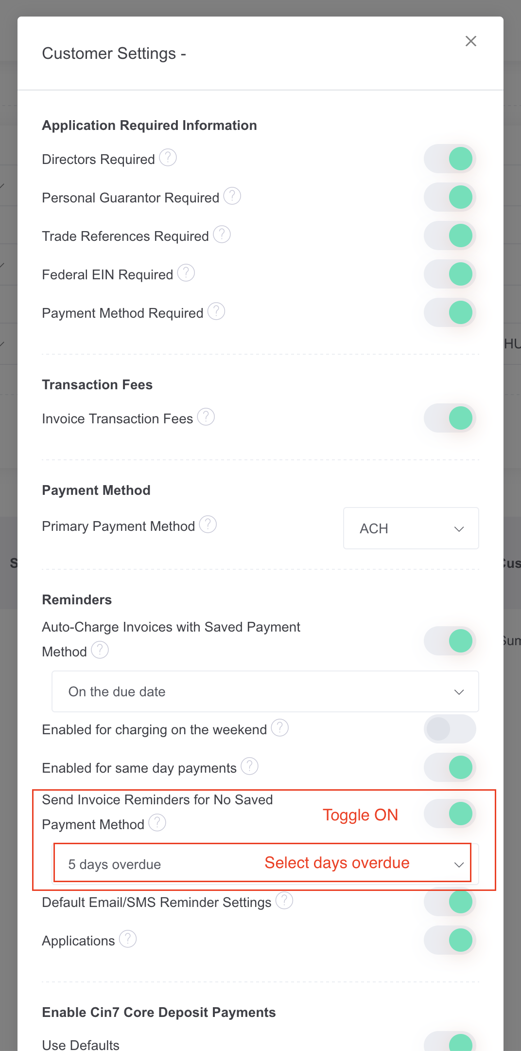 How to send invoice reminders for customers who do not have any saved ...